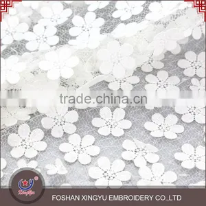 Hot Sale Fashionable Smooth and Lighting Embroidery Chiffon Transparent Lace Mesh Fabric thumbnail-1