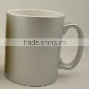 11oz. Sublimation Printable Silver Pearl Finished Ceramic Cup,ceramic Mug thumbnail-1