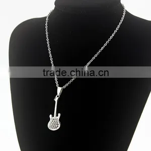 Wholesale Stainless Steel Guitar Pendant Necklace thumbnail-4