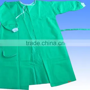 Surgical Surgeon Medical Gown Disposable PP Green Isolation Gown Knitted Cuff thumbnail-1