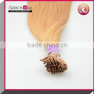Arisonhair Wholesale Product Keratin Tipped i Tip Hair Extension Brazilian Virgin Human Blonde Pre-bonded Hair Extension thumbnail-5