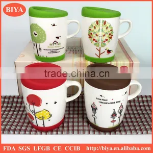 Silicone Mug Covers Ceramic Cup and Mug With Silicone Lid and Bottom With Handle Mug and Decal thumbnail-2