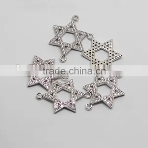 CZ6461 Wholesale Mirco cz Pave Hexagonal Star Bracelet Charm Connectors thumbnail-2
