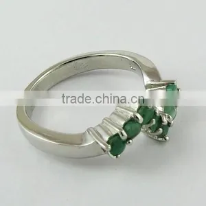 Delicate Green Emarald Ring, Gemstone Silver Jewellery, 925 Silver Jewellery thumbnail-3