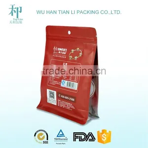 Top Quality Customized Printed Food Grade Materials Slider Quad Seal Pouch thumbnail-1