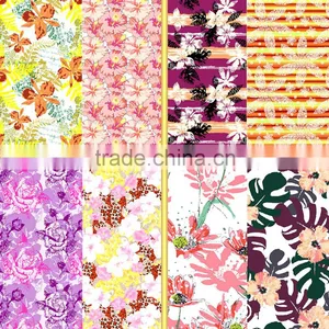 High Quality Custom Flower Printing Lycra Swimwear Fabric/printed Fabric for Ladie's Underwear and Garment thumbnail-1
