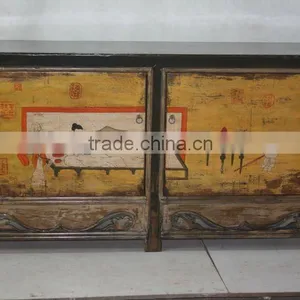 Antique Reproduction Hand Painted Console Cabinet thumbnail-1