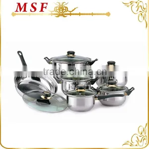 MSF-3020-Green Wholesale Cheap Prices for the 12pcs Stailess Steel Cookware Set Capsulated Bottom Not Used on Induction Cooker thumbnail-1