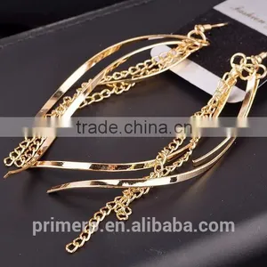 Simple Long Chain Tassel Dangle Earrings Fashion Gold Plated Designs For Women thumbnail-6