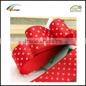 OEKO-TEX100 Wholesale Dots Printed Polyester Satin Ribbon for Gift Packaging thumbnail-1
