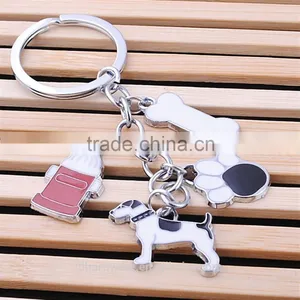 Lovely Dog Bone Sole Feeding-bottle Keychain Keyring in Lot Fashion Key Chain Set a String of Bag Charm Pendant Trinket Gift thumbnail-3