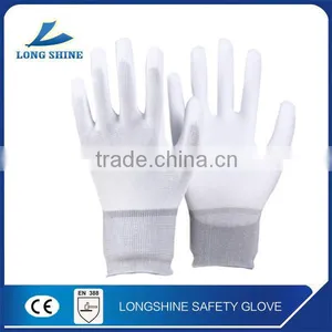 High Quality White ESD Palm PU Coated Safety Gloves/Working Glove thumbnail-1