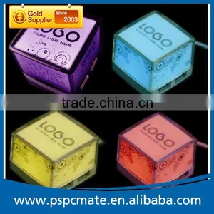 Promotional Gift Computer Colorful LED 4 Port Mini USB HUB thumbnail-1
