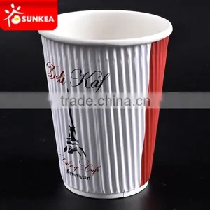 White Color Ripple Wall Paper Coffee Cup thumbnail-2