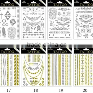 Metallic Gold Silver Black Jewelry Temporary Bling Tattoo thumbnail-3