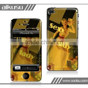 Pin-up Design~for Iphone4s Removabe Sticker Gel Cover thumbnail-1