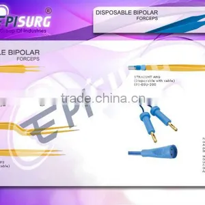 Straight Disposable Bipolar Forceps Curved Tip With Cable, Single Use Instruments thumbnail-1