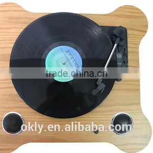 Wooden USB Portable Turntable Vinyl LP Player Gramophone With Aux in thumbnail-1