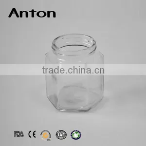 350ml Tableware Manufacturer Large Hexagonal Glass Storage Jars thumbnail-3