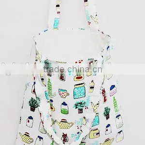 Prited Tea Set Bag, Tote Bag, Cotton Linen, Shoulder Bag, Tote Bag Pattern, Market Bag Grocery Bag, Printed Tote Bag, thumbnail-3