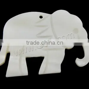 White Elephant Natural Freshwater Shell Pendants thumbnail-1