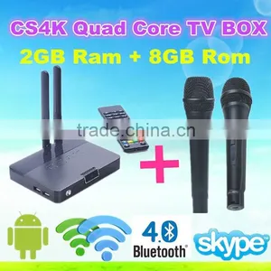 CS4K RK3288 CS4K Android 4.4 TV BOX RK3288 CPU Quad Core 4K TV Box With Karaoke and Microphone thumbnail-1
