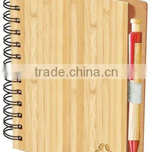 Natural Color Recycle Bamboo Notebook With Spiral thumbnail-1