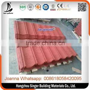 Zinc Supplier Green Unfade Durability Steel Material and Stone Coated Steel Roof Tile in Zhejiang thumbnail-3