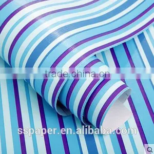 2016 Hotsale Self-adhesive Wallpaper Environmental Protection PVC Wallpaper/45cm *10m Blue Stripes Cotton Wallpaper Quality Choice thumbnail-4