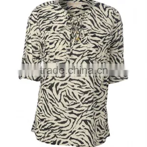 Yarn Dyed Cotton Round Neck T-shirt for Women thumbnail-1