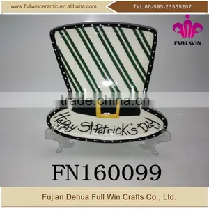 Hand Painting Ceramic Plate With Hat Shape thumbnail-1