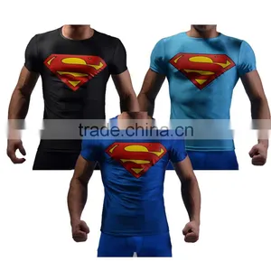2016 Hot Sale Fitness Clothing,superman t Shirt High Quality Running Shirt China Wholesale Guangzhou thumbnail-1