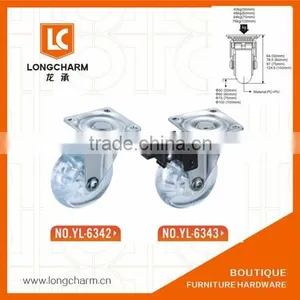 Wholesale Transparent Locking Caster Wheel thumbnail-1