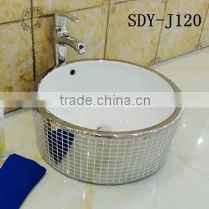 Hot Sale in Ceramic Golden Color Wash Basin thumbnail-1