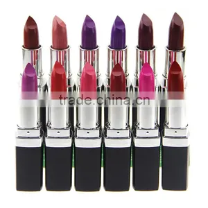 Fashion 12 Color Matte Lipstick Black Tube Purle Red Pink Color Longlasting Waterproof Lipstick thumbnail-1