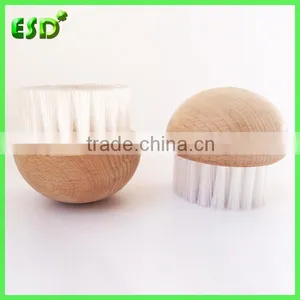 China ESD Palm Wooden Round Cleaning Brush With Nylon Bristle thumbnail-1