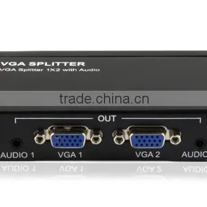 China VGA Splitter 2 Outputs 1 Inout 1X2 With 3.5mm Stereo Audio thumbnail-1