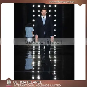Hot Style Navy Blue Custom Made Slim Fit Mens Long Coat thumbnail-1