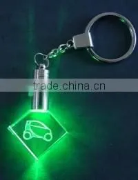 2016 Elegant Crystal Cube Shaped Engraved Car 3d Laser Crystal Keychain thumbnail-1