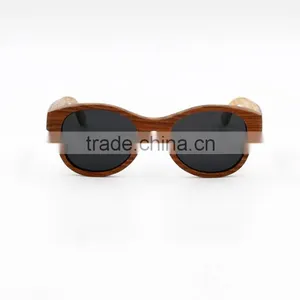 Round Wood Sunglasses For Lady thumbnail-2