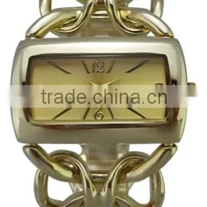Chain Strap Gold Plated Wrist Watch For Women thumbnail-3