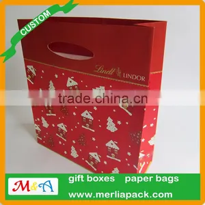Chocolates Carrier Bags Hot Cafe Candy Die Cut Handle Paper Packaging Euro Totes Bags thumbnail-2