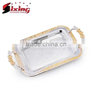 High Quality Rectangular Hotel Stainless Steel Serving Plate/Dinner Tray thumbnail-1