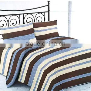 Microfiber Printed Bed Sheet Set With Stripe Design thumbnail-1