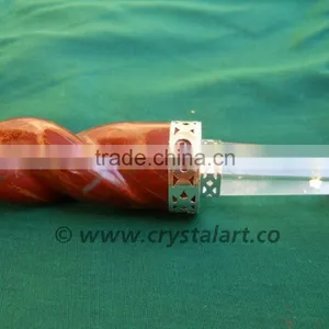 RED JASPER TWISTED FACETED HEALING WANDS thumbnail-3