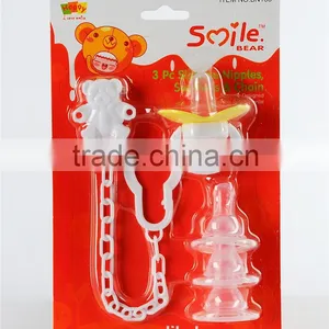 3PK Food Grade Baby Food Feeder With Pink Animal Pacifier thumbnail-1
