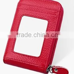 WCA Audited Factory Offers High Quality Leather Card Wallet With PVC Window ( W211) thumbnail-4