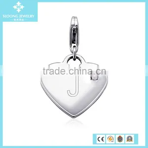 Emerald Birthstone Heart Charm in Sterling Silver (May) thumbnail-6