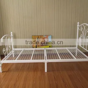 Single Twin Size Modern White Metal Bed thumbnail-1