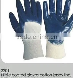 Jersey Lining Fully Coated Blue Nitrile Coated Gloves thumbnail-1